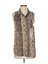 Olive and Oak Women Brown Sleeveless Blouse S