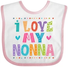 Inktastic I Love My Nonna Baby Clothes Baby Bib Grandchild Grandkids Shower