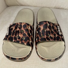 Crocs Classic Animal REMIX Slide 207841 Leopard Print Men's 11 Women's 13