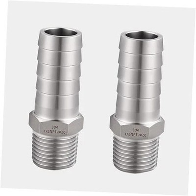 304 Stainless Steel Hose Barb Fitting，for 3/4 ''Hose barb x 1/2'' NPT male