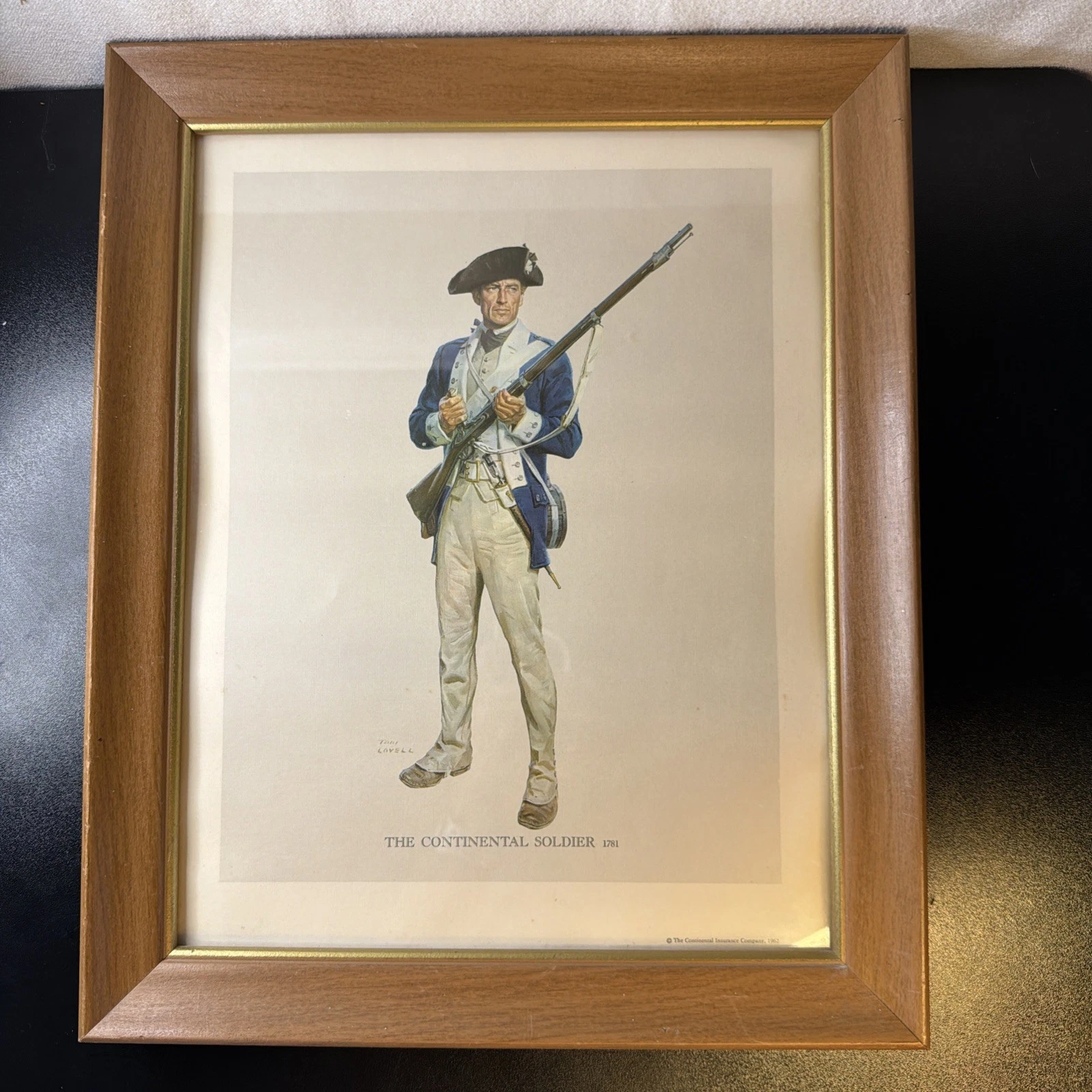Vintage 1962 Tom Lovell Art Print The Continental Soldier 1781 Framed Insurance