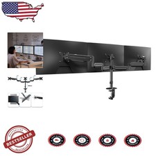 Heavy Duty Triple Monitor Mount 17-32" Gas Spring, Clamp Grommet Mount