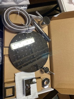 Delta T342702 Modern Round Shower System, 1.75GPM, Chrome, Less Rough-In