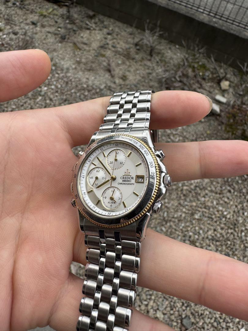 Seiko Credor Pacifique Chronograph 7T72-6A00 Stainless Steel Watch