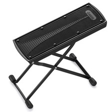 Donner Guitar Foot Stool-6 Position Height 1 Count (Pack of 1), Black