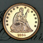* 1864 * PRISTINE+ GEM PROOF SEATED LIBERTY QUARTER * FROM ORIGINAL COLLECTION
