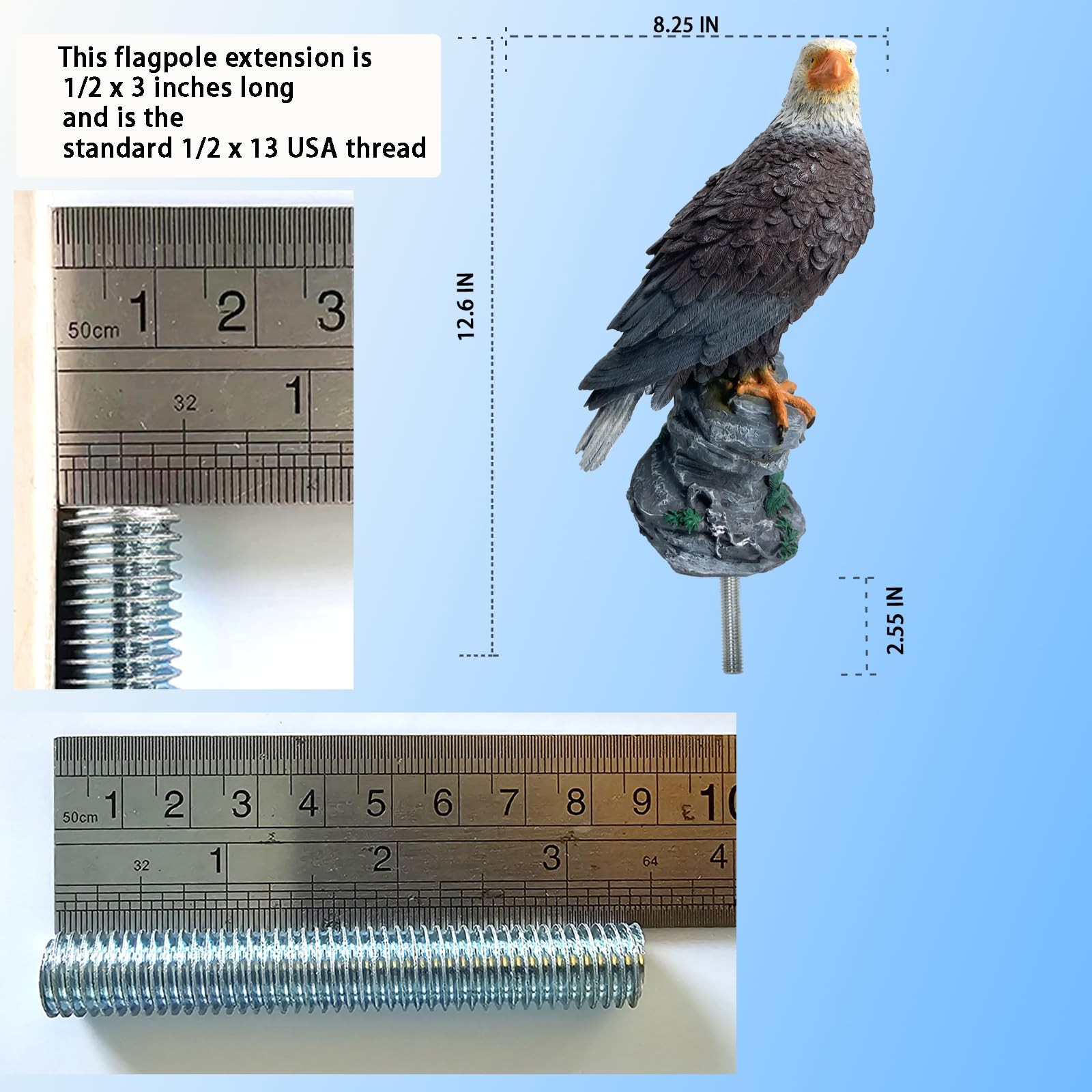 GULADUS G-JY8-03 Eagle Flag Pole Topper 12