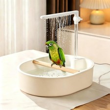 Parrot Bathtub,Bird Shower Parakeet Bath for Cage with Adjustable Water Flow Con