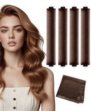 Jumbo Overnight Heatless Hair Curler Set of 4 w/Headscarf  Hook for Long Hair
