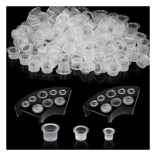 Tattoo Ink Caps Kit - Beoncall 300pcs Tattoo Ink Cups Tattoo SML Size Mixed and - product listing photo