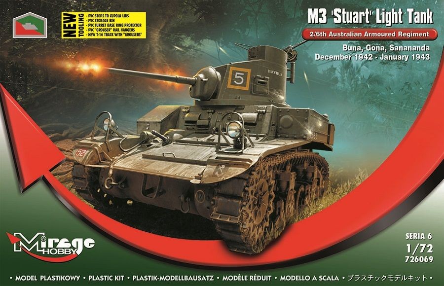Mirage Hobby 726069 - 1:72 M3 Stuart Light Tank 2/6th Australian Armoured Regime