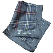 Brooks Brothers 100 Silk Plaid Pocket Square Made in Italy
