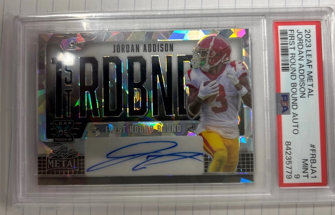 Jordan Addison Leaf Metal First Round Bound Autographs #FRBJA1 Base