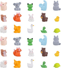 30St Mini Tiere Kunstharz Set - 15 Stile Winzige Tierfiguren für Miniatur Garten