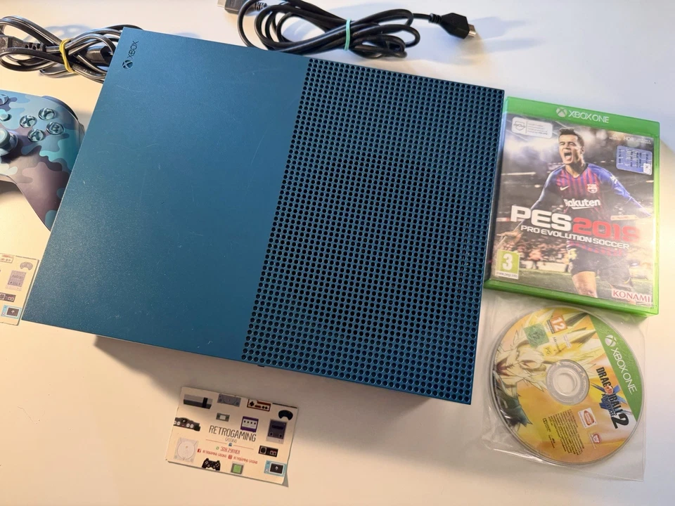 MICROSOFT XBOX ONE S DEEP BLUE 500 GB Completa LIMITED EDITION 2 Giochi Dragon - Immagine 3 di 4