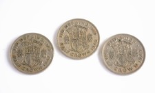 3 George VI Half Crowns 2s6d 1947 1948 1949