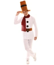 Christmas Xmas Party Man Men Mr Snowman Costume with Hat and Scraf HC-028