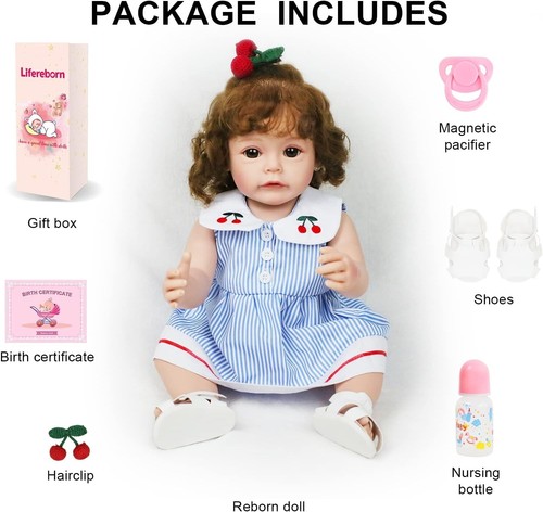Lifelike 18-Inch Reborn Baby Doll with Accessories - Perfect Gift for Ages 3+ - Picture 7 of 7