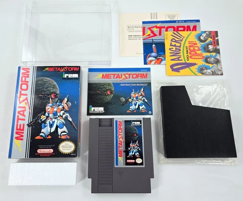 METAL STORM COMPLETE CIB 1991 VGC Authentic Nintendo NES Tested Poster Reg Card