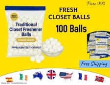100 Balls Air Freshener Balls Classic Scent Ideal for Drawers, Closets, Toilets