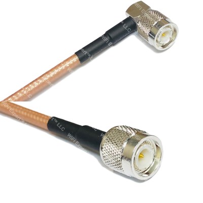 RG400 Silver TNC Male Angle to TNC MALE Coax RF Cable USA Lot