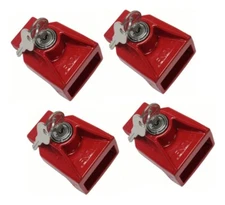 LOT 4 Jendyk Red Aluminum Gladhand Trailer Locks GHAL-KA - Keyed Differently