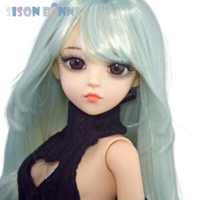 60cm BJD doll girl doll + eyes + green hair soft wig + clothes