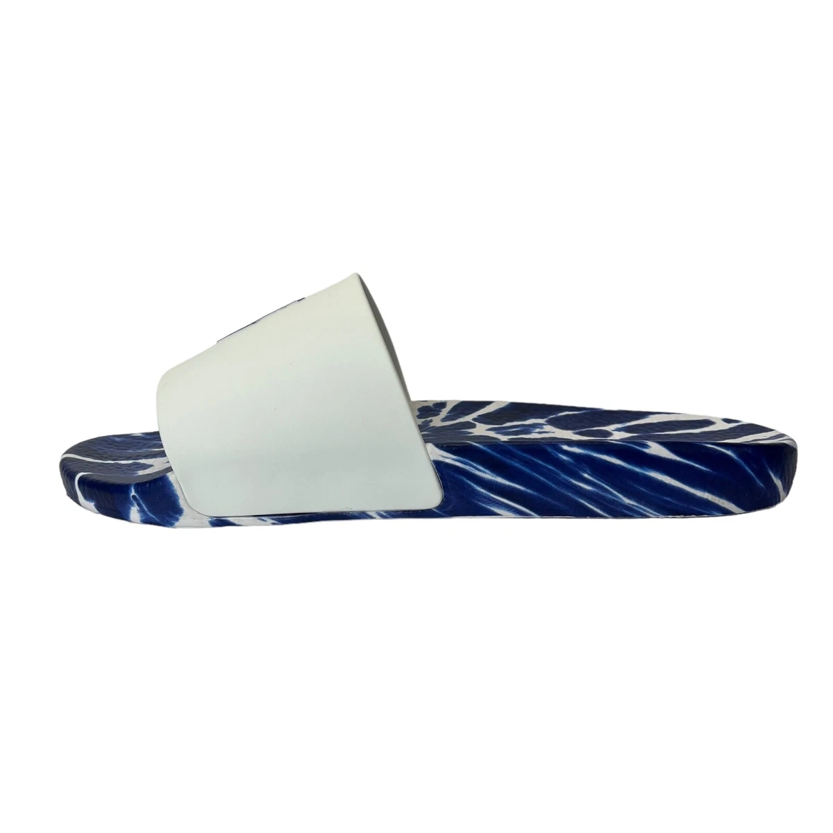 Polo Ralph Lauren Blue & White Tie-Dye Big Pony Slide Sandals