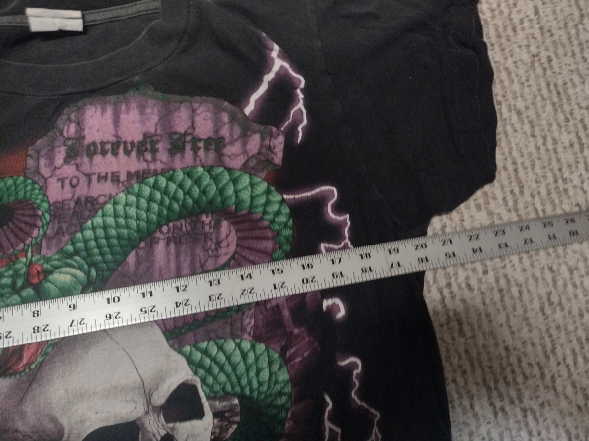 Vintage 90s American Thunder Snake Skull All Over Shirt Travis