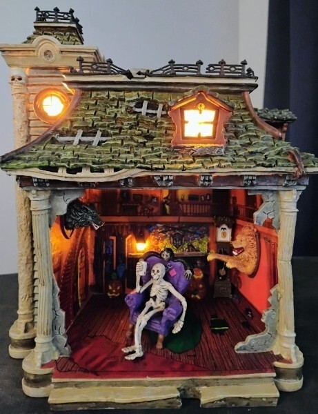 Dept 56 Halloween Illuminations Accents Haunted House Scene-Rare-Hard ...