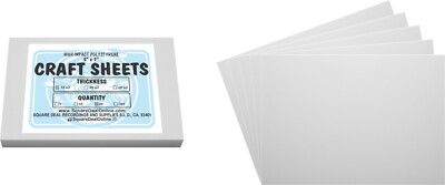 White Flex Plasticard Polystyrene Craft Sheets - 5''x7'' - .030'' thick - 25 Pack