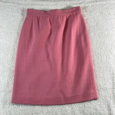 Escada Light Weight Virgin Wool Pink Lined Pencil Skirt Size 38 US Sz 8ish