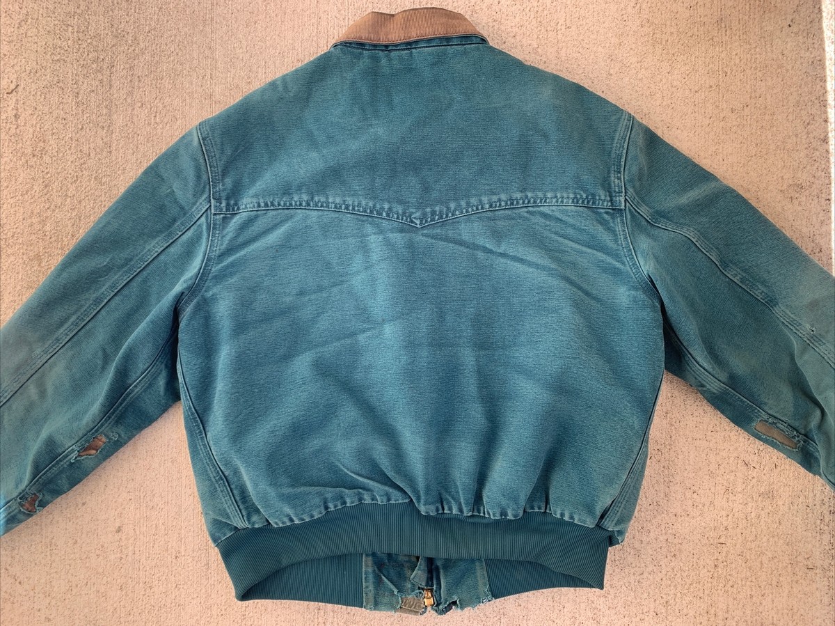 Carhartt Santa Fe Jacket XLARGE J14 Teal Green Flannel Lined Carhartt Santa Fe Jacket XLARGE J14 Teal Green Flannel Lined