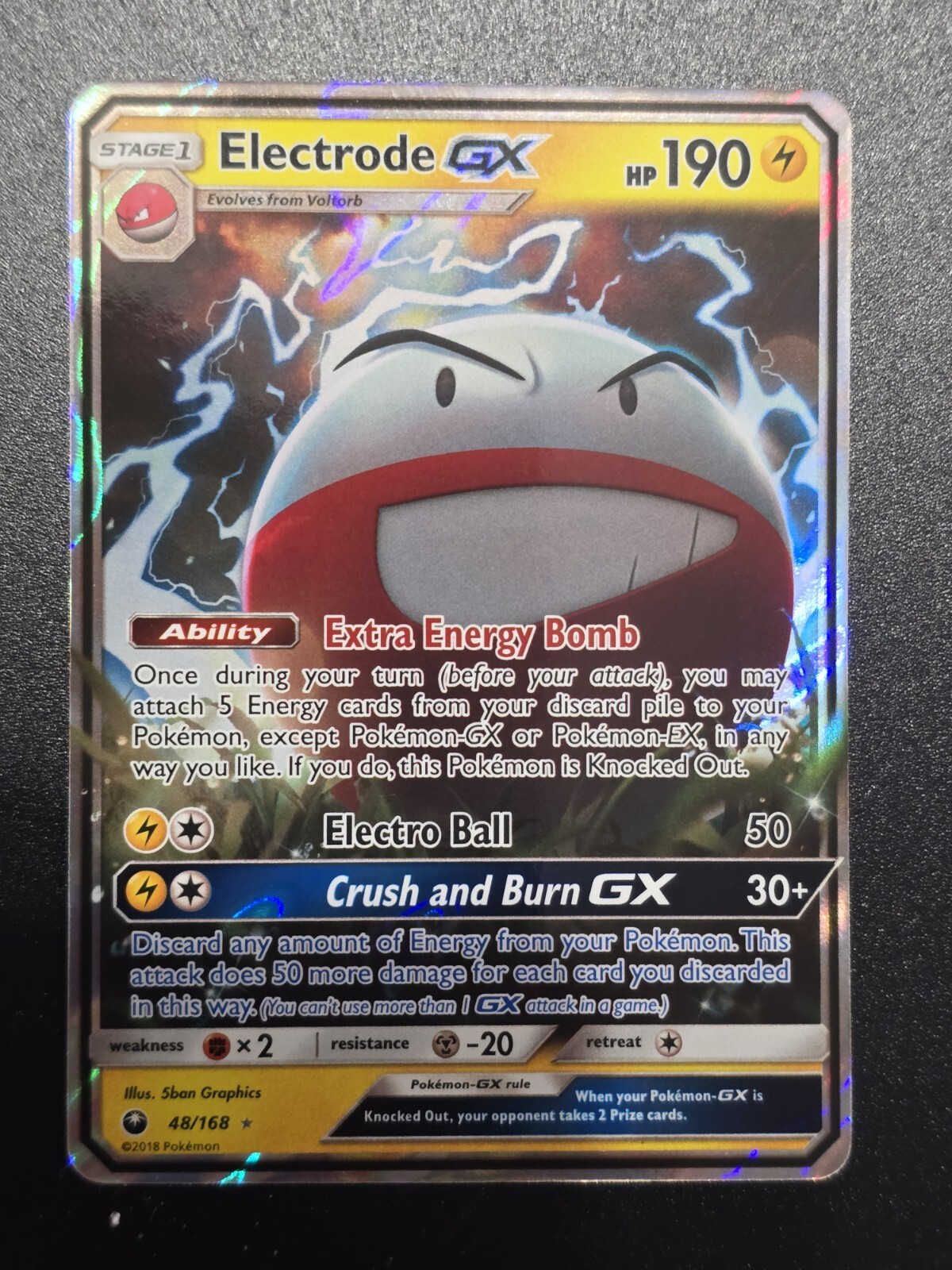 Pokemon Electrode GX 48/168 Celestial Storm Sun & Moon ULTRA RARE NM