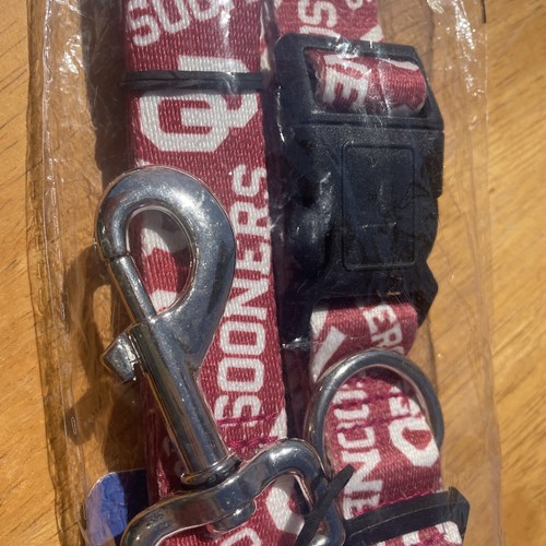 NEW College Oklahoma University OU Sooners LARGE Pet Dog Leash Lead & Collar Set - Picture 5 of 5