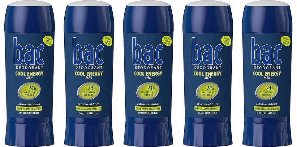 bac Cool Energy Men Deo Stick Deodorant aktivierend frisch 24h Schutz 5x 40ml