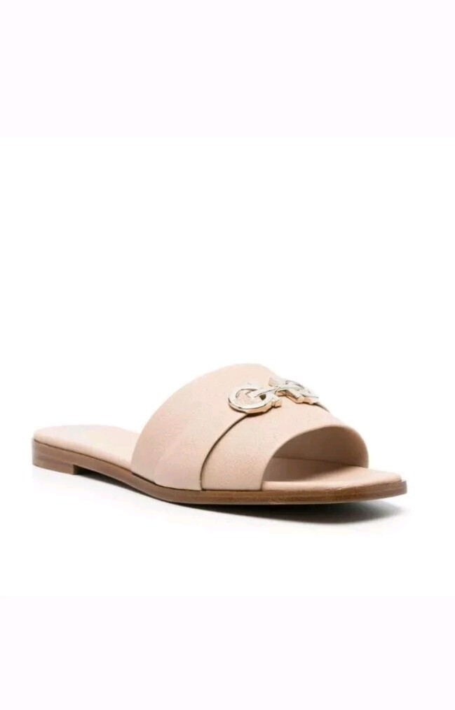 FERRAGAMO - Gancini Leather Flat Sandals SZ 8.5 700$ | eBay
