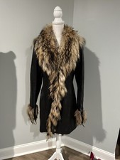 Pellessimo Faux Fur Snap Front Black Leather Jacket