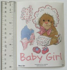 Suzy's Zoo BABY GIRL - Sheet of Vintage BABY Stickers 9841