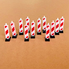 H0 Warnbake 12 Stk., Modelleisenbahn 1:87 Absperrung Straße