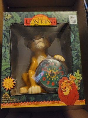 THE LION KING DELUXE MUSICAL SIMBA ALARM CLOCK FANTASMA NIB CIRCLE OF LIFE 