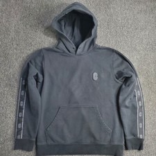 Coach Hoodie Mens Sz Medium Black Signature Tape Sweatshirt Organic Cotton C5231