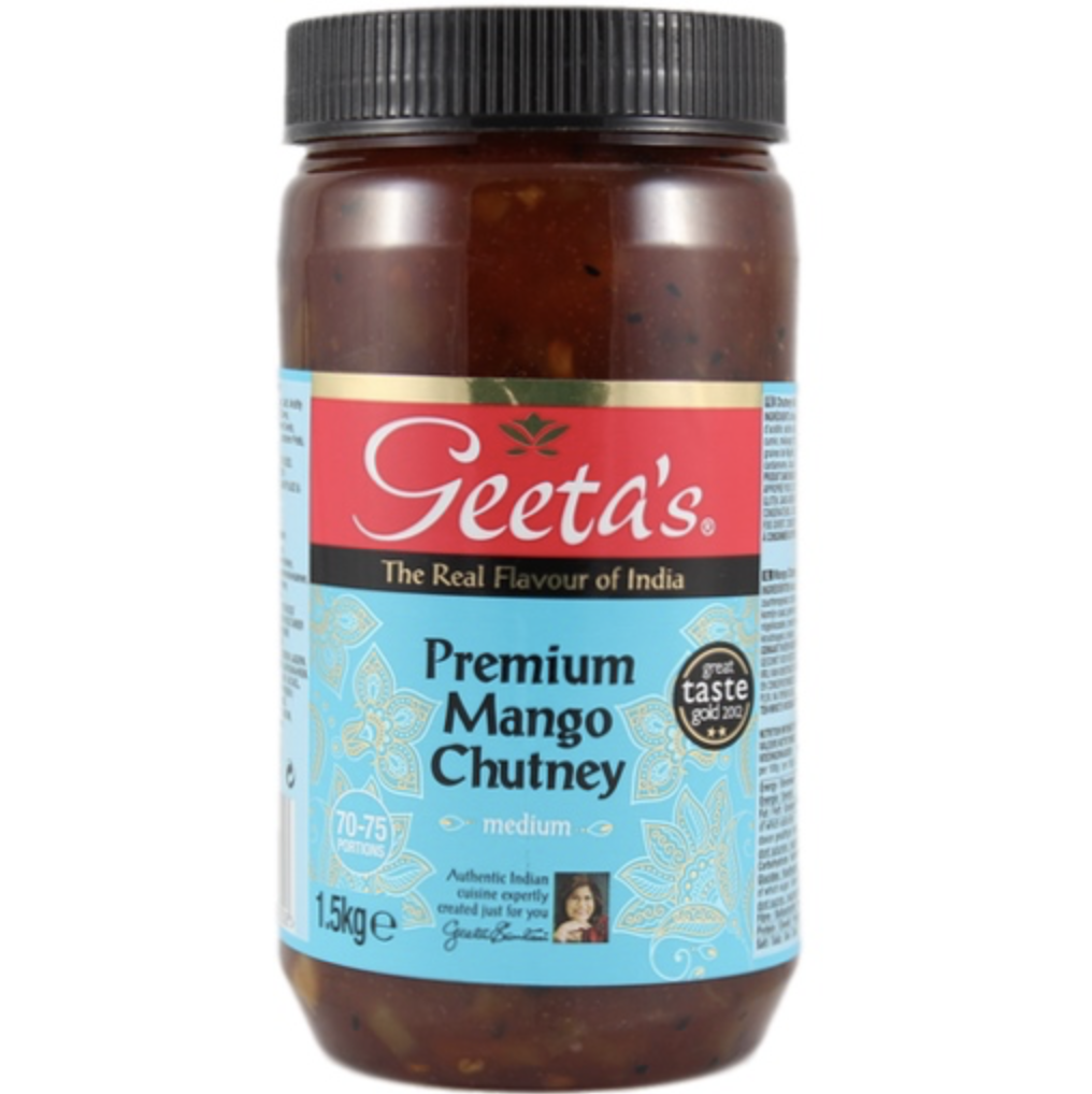 Geeta's® Mango Chutney Large 1.5kg Jar 70-75 Servings Vegan & Gluten Free 🇮🇳