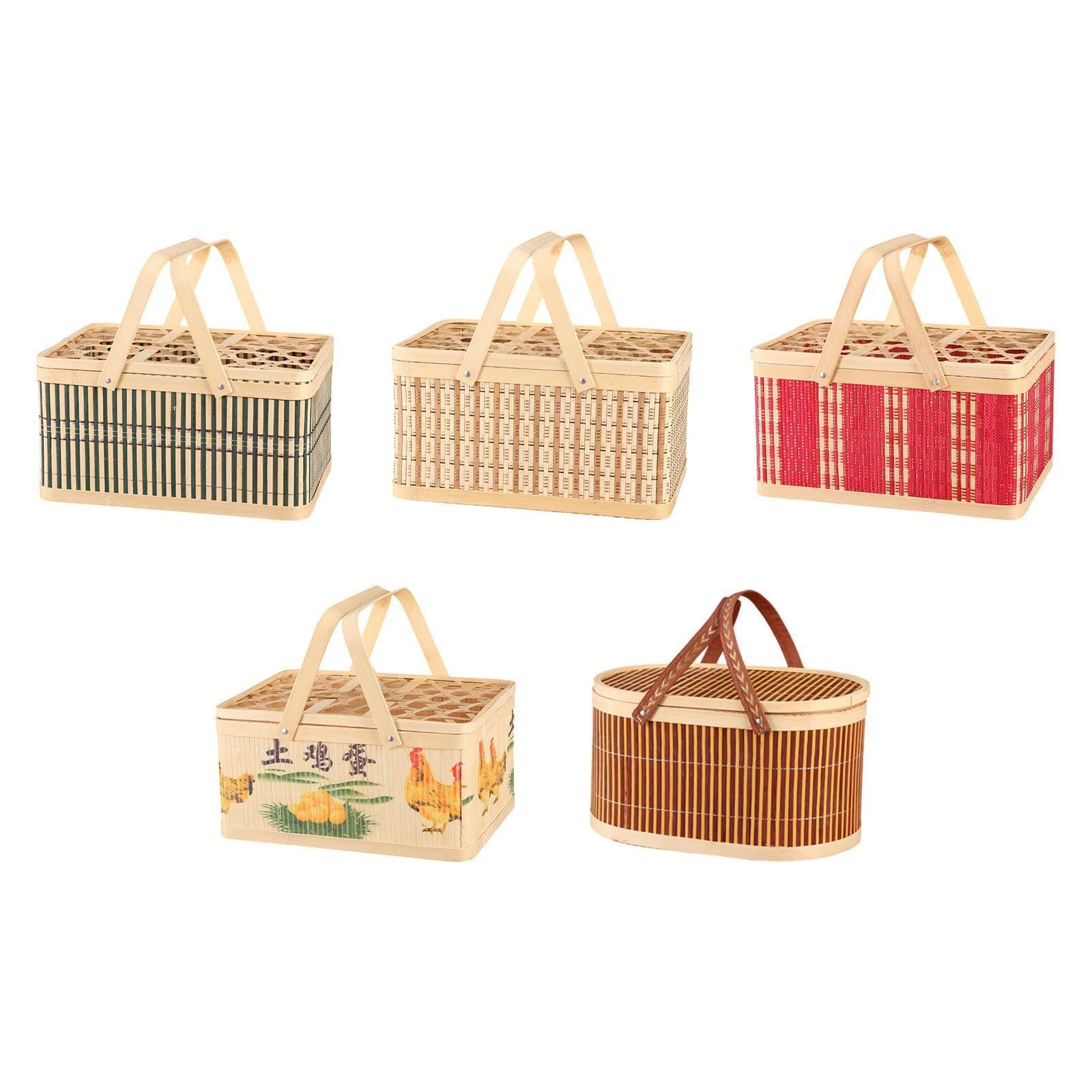 Woven Picnic Basket Shopping Basket Egg Container Multipurpose Food Storage