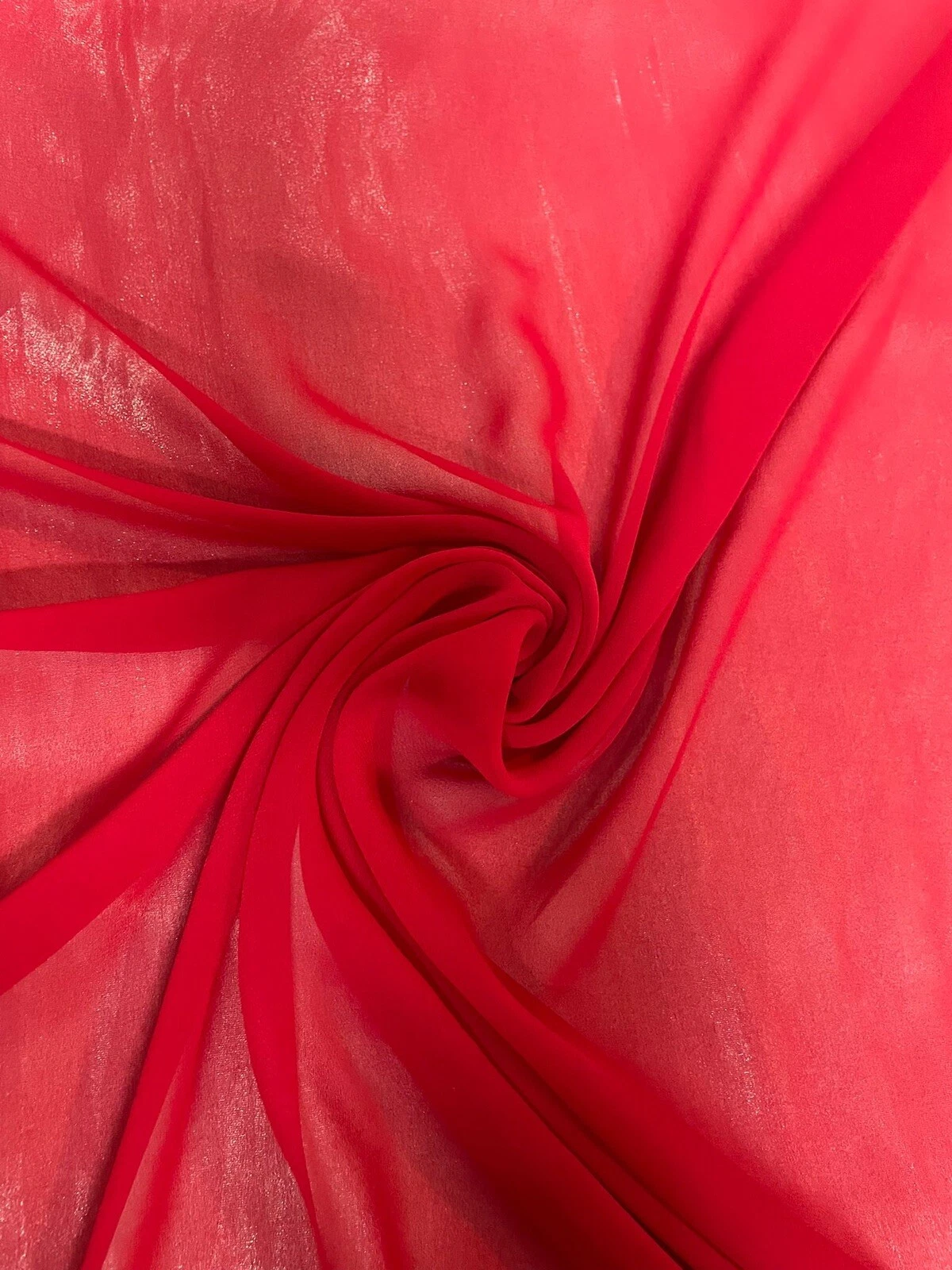 ABITO MORBIDO CHIFFON SUPREME ROSSO CHIARO 1 METRO TESSUTO FLOAT LEGGERO LARGO 45”