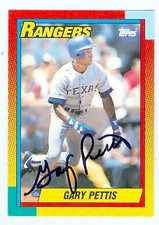 Gary Pettis autographed baseball card (Texas Rangers) 1990 Topps #94T