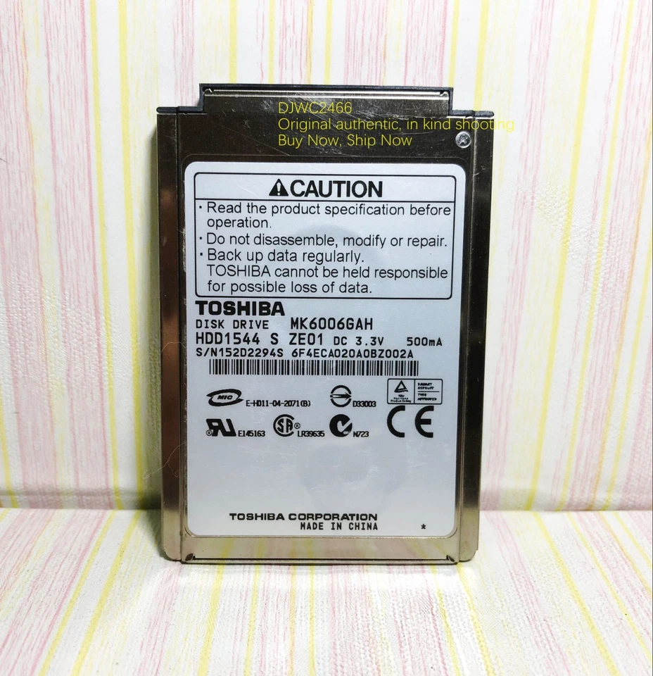 Toshiba 60GB Internal 4200RPM 1.8" (MK6006GAH) CF HDD - Image 4 of 4