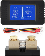 DC Multifunction Battery Monitor Meter with Shunt,0-200V,0-500A, LCD Display Dig