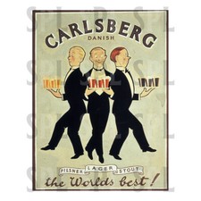 Carslberg Retro Metal Aluminium Sign, Novelty Gift Bar Pub Club