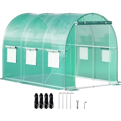 Walk-in Tunnel Greenhouse Galvanized Frame Waterproof 9.8x6.6x6.6 ft